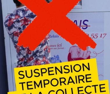 FLASH INFO // Suspension temporaire de la collecte des bornes textiles, linges et chaussures (TLC) 